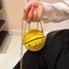 Network Red Personality Fun Pink Ins Versatile Chain Football Basketball Shoulder Bag