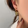 Ramos Round Coin Drop Earrings For Women Stainless Steel Earring Geometric Square-shape Earings Plated Gold Trendy Earing Jewell