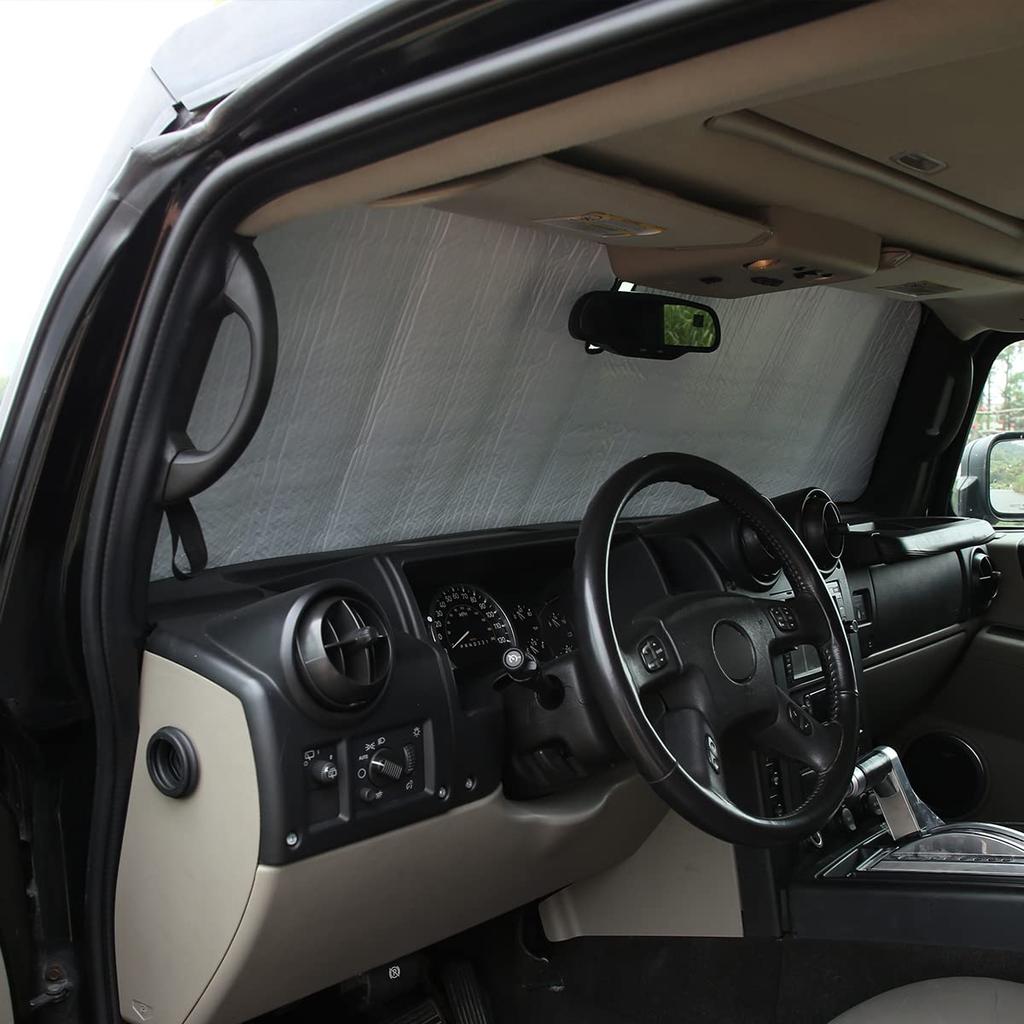 METYOUCAR Windshield Sunshade for Hummer H2 Foldable Car Sunshade with UV Ideal for Car and Custom Parts 2003-2007, Protection, Camping, (Windshield)