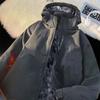 Fleece American jacket men's autumn and winter hooded black outdoor large size windproof trend casual