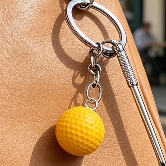 Keychain Pendant Zinc Alloy Texture Golf Charm Lightweight Portable Key Chain Backpack Bag Accessory