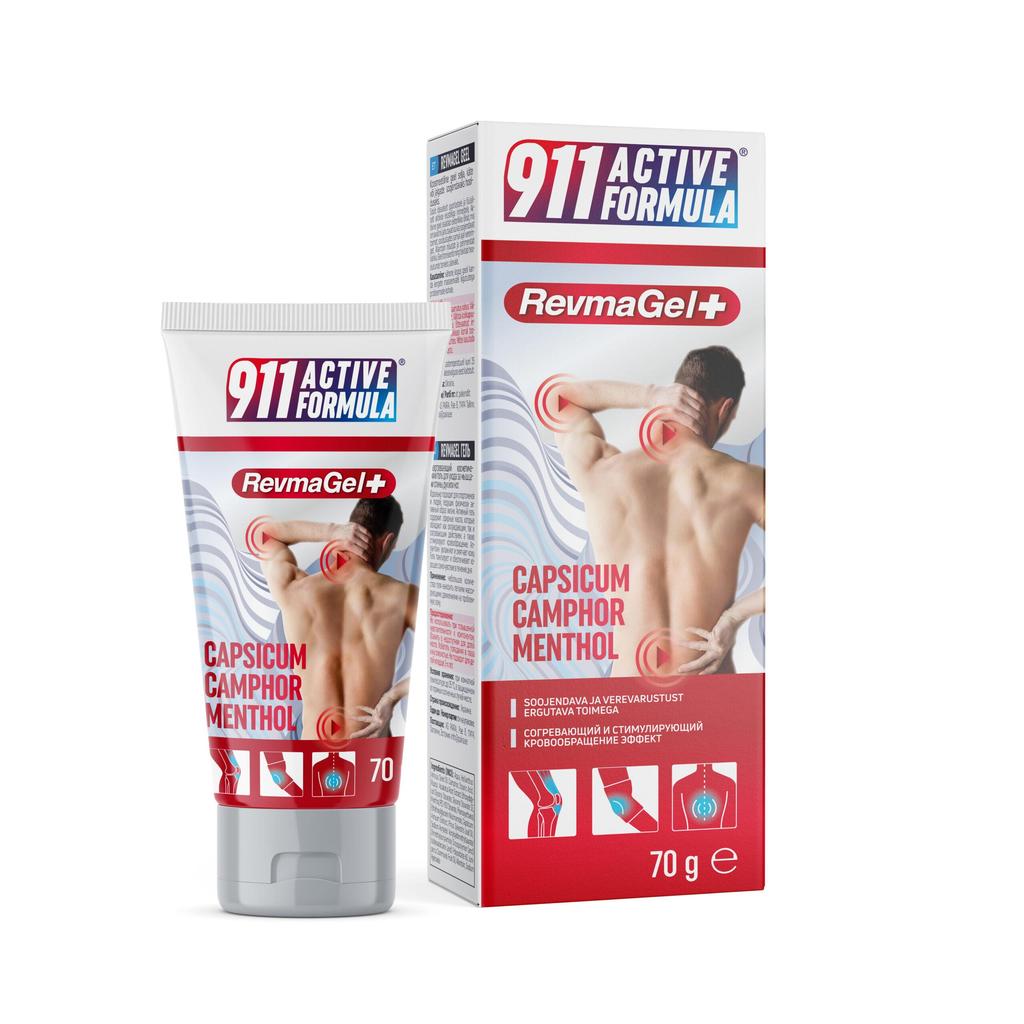 Rozgrzewający żel Revmagel Kapsaicyna + Kamfora + Mentol - 911 Formuła Aktywna 70g