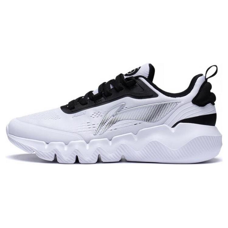 Li Ning LN Fle Comfortable Slip Resistant Abrasion Resistant Low top Sports Casual Shoes Men's White Black AGLT031-1