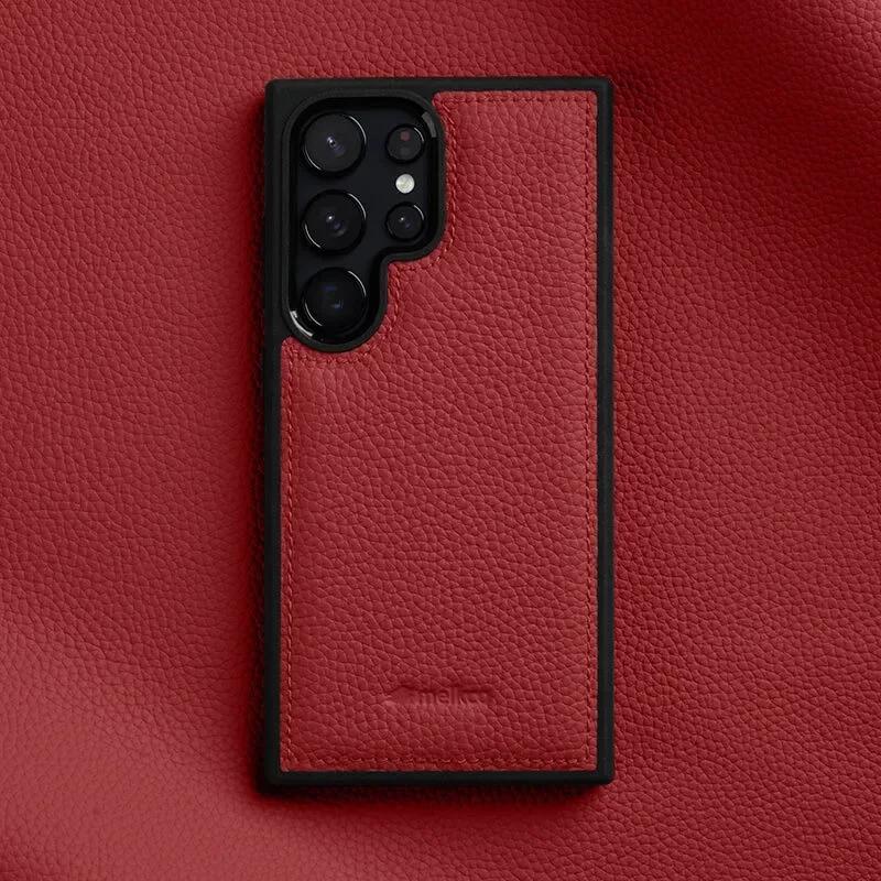 Custodia Melkco 100% Vera Pelle per Samsung Galaxy S26 Ultra Plus S26+ Copertura Premium Lusso Pelle di Mucca Custodie Posteriore per Telefono Business