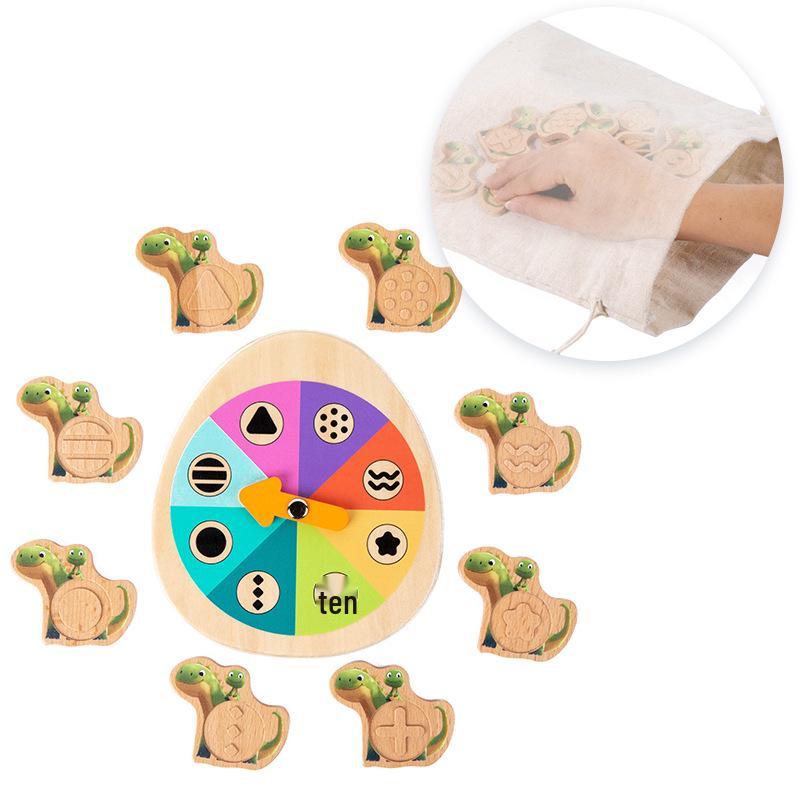 

Montessori Dinosaur Sensory Turntable: Wooden Early Education Toy for Toddlers