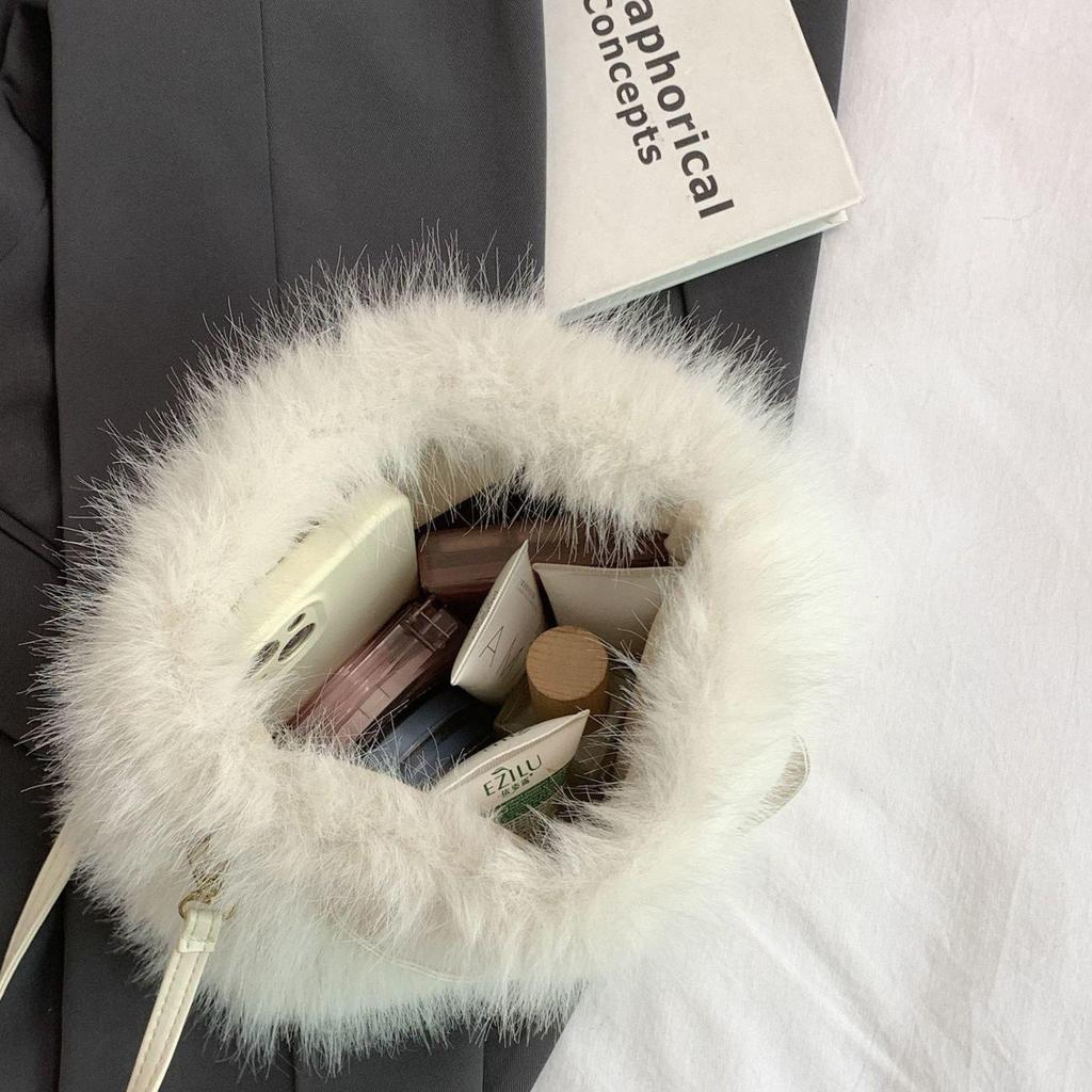 Weiche Flauschige Umhängetasche für Damen - Herbst Winter Schulterhandtasche