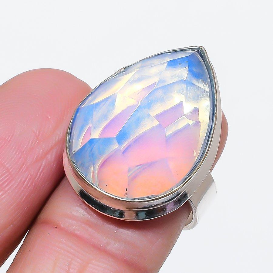 

Natural Milky Opal Gemstone 925 Sterling Silver Jewelry Ring Size 7 w7z33