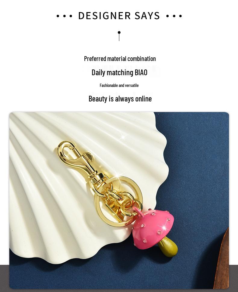 Colorful Cartoon Mushroom Keychain: Creative Bag Charm & Car Pendant