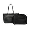 Leather Women's Bag Large Capacity Bag Cowhide Armpit Bag Versatile Woven Bag Fashionable Shoulder Bag Woven Tote Bag