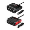 12V-24V Car Cigarette Lighter Socket Splitter Plug LED USB Charger Plug Adapter Port 3 Way for Car Fan Dash Camera