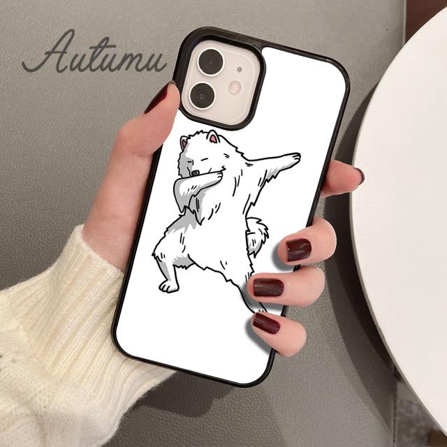 

Чехол для телефона с изображением мультяшной собаки самоеда для iPhone 11 12 13 14 Pro Max mini X XR XS SE 2020 6S 7 8 Plus Samsung Galaxy S21 S22 Samsung S22ultra