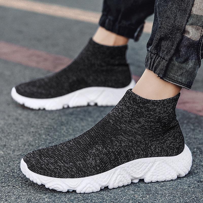 Scarpe da Corsa High-Top Slip-On in Mesh Flyknit da Uomo 2026 - Calzature Sportive Casual Autunnali Comode