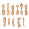 Mini Ice Cream Coffee Spoon Wooden Dessert Scoop Party Cartoon Tableware