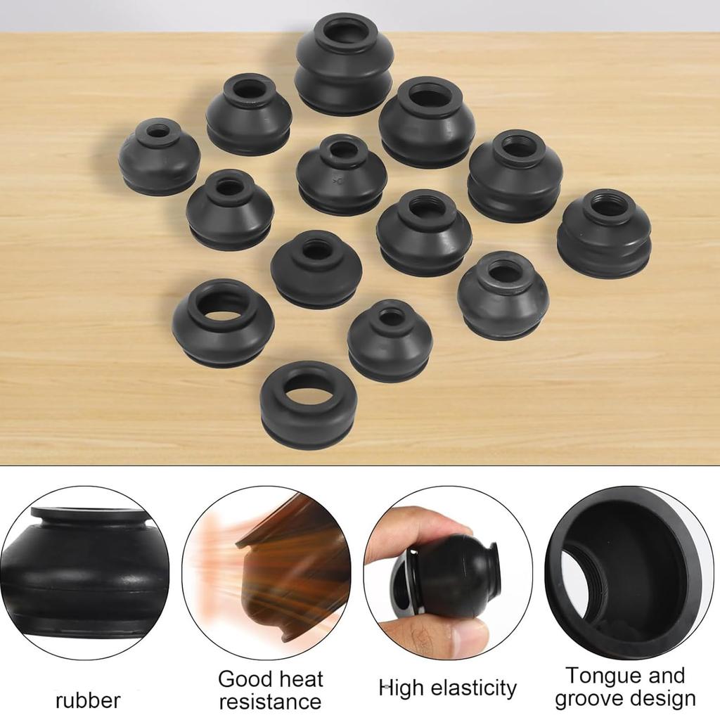 Gerinkoken Ball Joint 14 Pcs Universal Dust Boot Covers Dust Cover Boots Rubber Tie