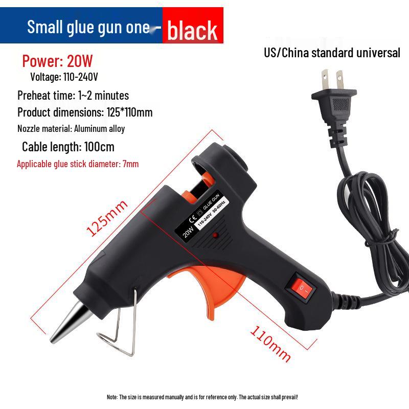 20W DIY Hot Melt Glue Gun for Household & Children's Crafts - Includes 11mm Glue Sticks