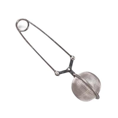 Silber 4,5 cm Edelstahl Sieb Stahl Mesh Ball Tee Blätter Filter Squeeze Locking Löffel Werkzeug