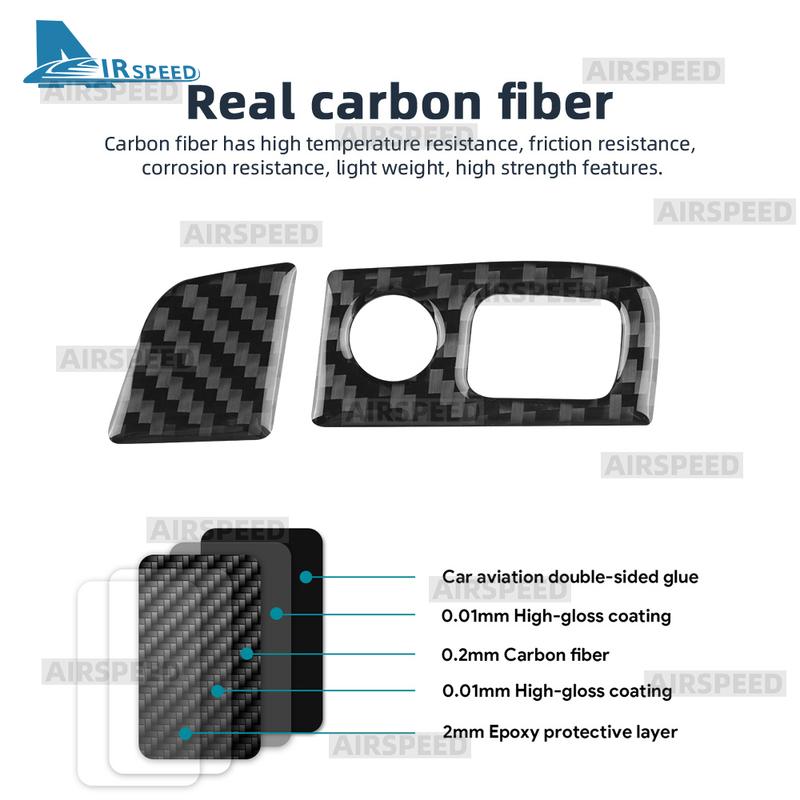 Real Soft Carbon Fiber Sticker Car Copilot Toolbox Switch For Mercedes Benz SL Class R230 2003-2006 2007 2008 2009 2010 2011
