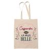 Tote Bag - PLANETEE - Cassandre the Most Beautiful - Natural Jute - Printed In France - Sturdy Handles