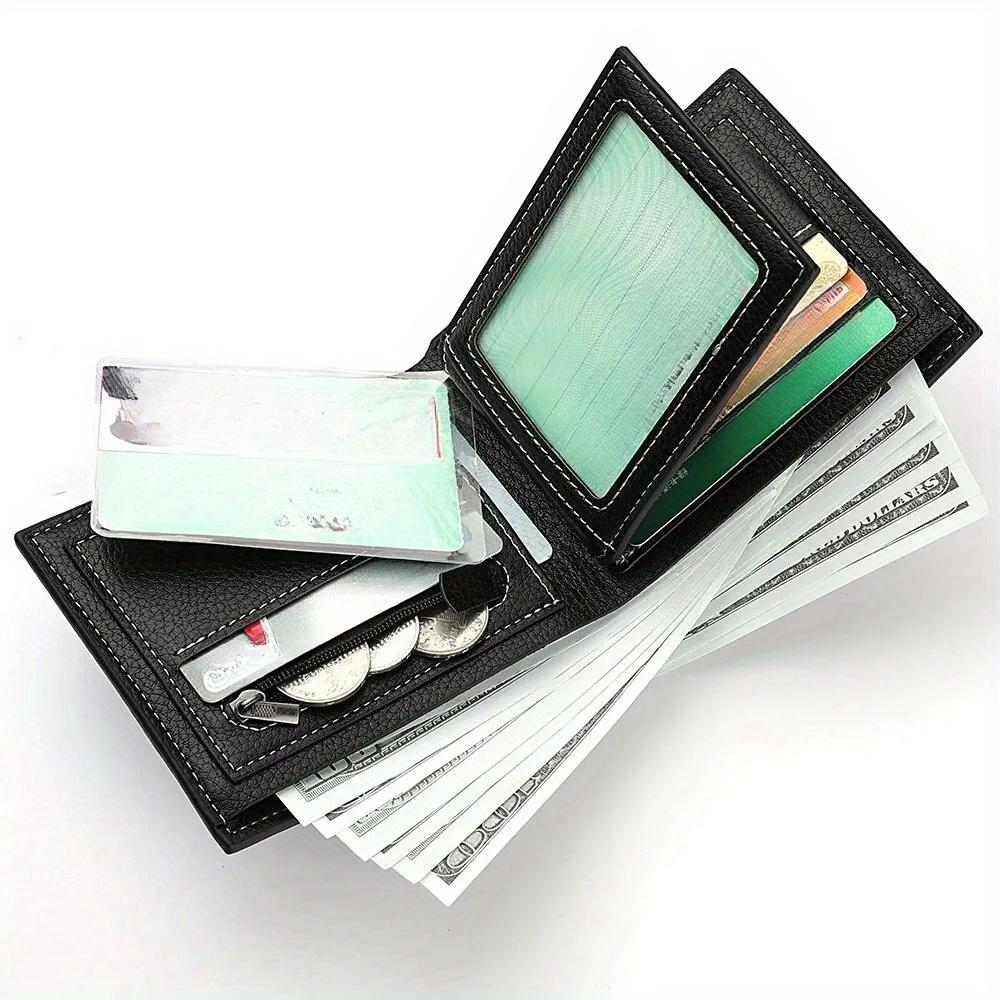 Men's Wallet Credit Card Holder Zipper Coin Purse High-Quality Lychee Pattern Business Short Wallet For Men