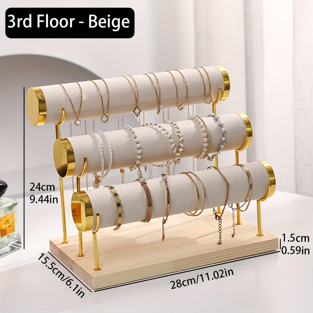 1pc Step Velvet Necklace Bracelet Foot Chain Display Stand Desktop Bedroom Dressing Table Sales Cabinet, Business Cabinet