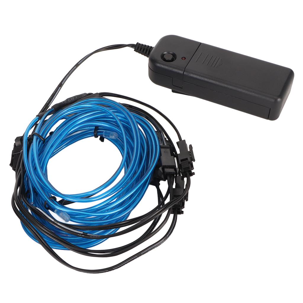 Blue EL Wire Noise Reduction Bendable Decorative 5 In 1 Neon Light Wire for Car Halloween Christmas Party