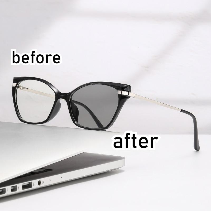 

Large Frame Myopia Glasses Photosensitive Color-Changing Anti-Blue Prescription Glasses Fashion Unisex Eyeglasses 0-4.0 0 - No Discoloration