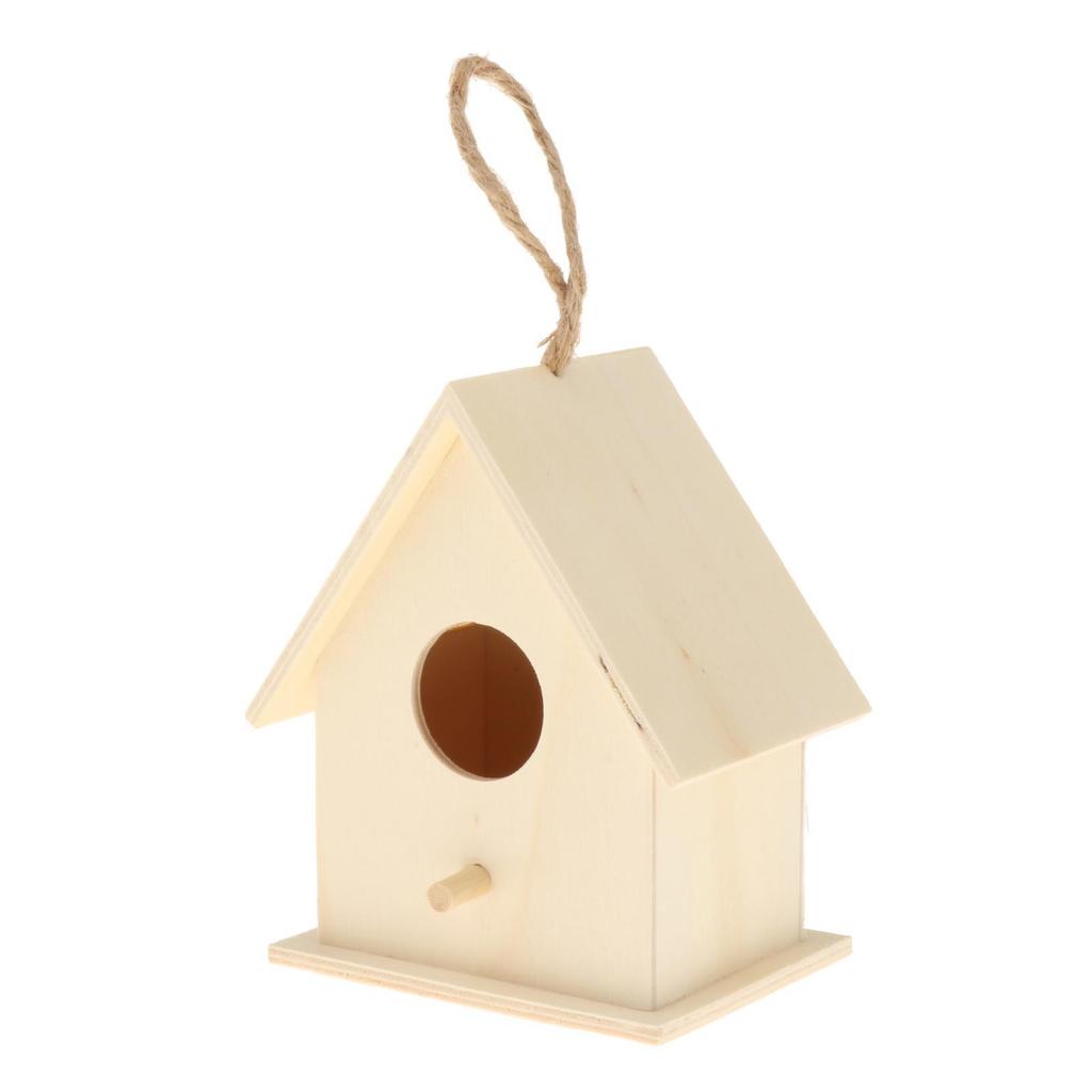 Creative Balcony Wooden Bird House Breeding Cage Box Feeding for Wren
