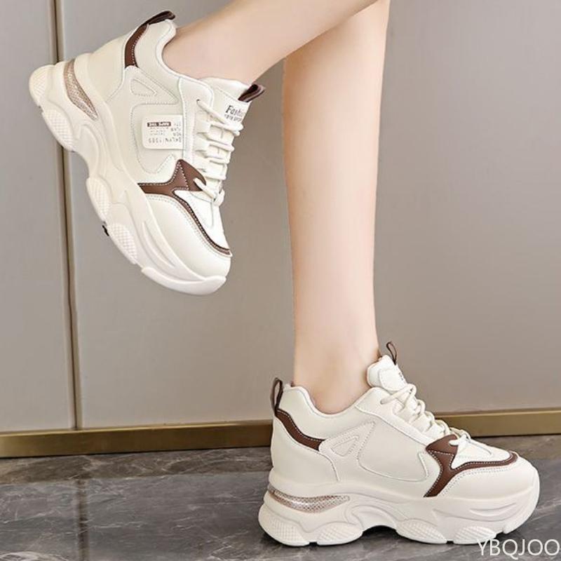 Women's Thick Soled Lightweight Sports Shoes Spring and Autumn New White Casual Women's Thick Soled Height Increasing Shoes