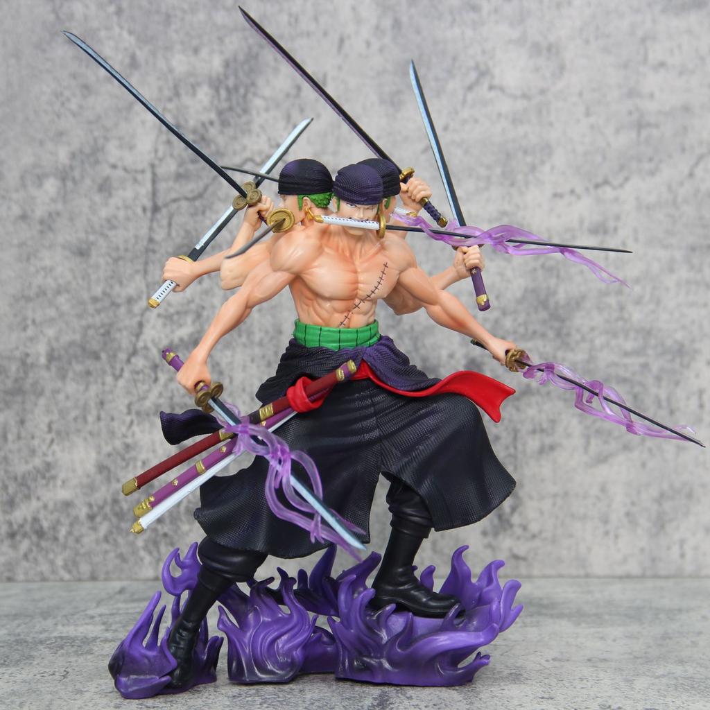 One Piece Anime Figures Battle Nine-blade Stream Zoro Action Figure PVC Collector Toys Children Model Birthday Gifts