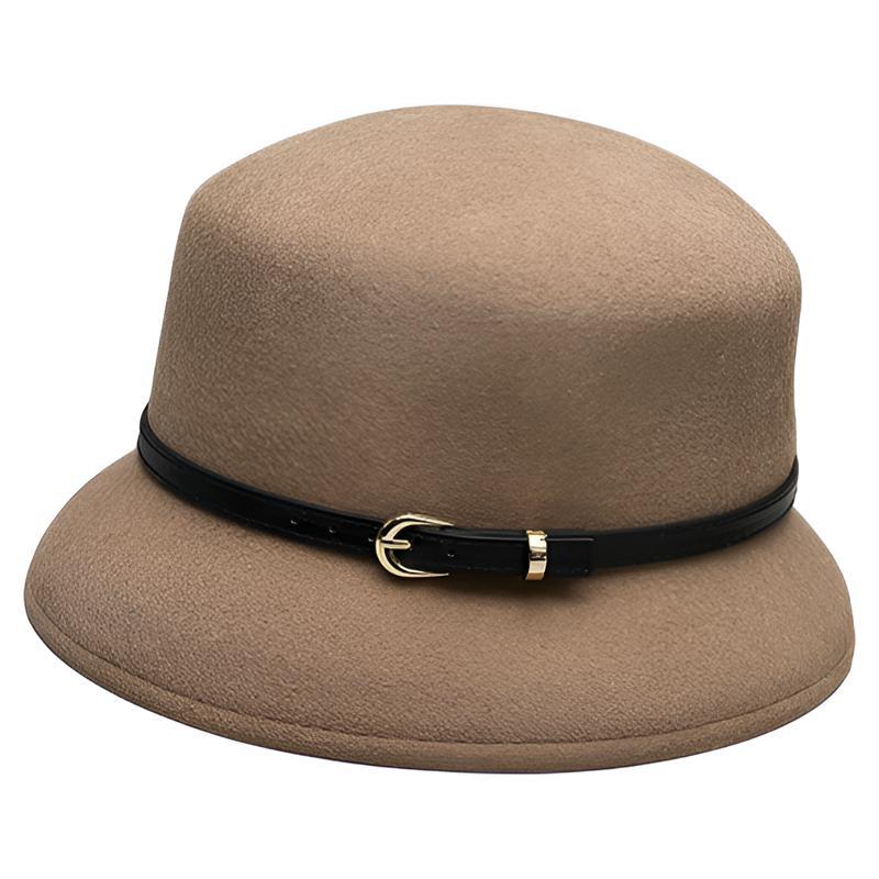Temperament Hepburn Style Wool Bucket Hat Women'S French Elegant Retro Top Hat Xiaoxiang Style Pot Hat