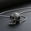 Vintage Hip-Hop Punk Skull Pendant Necklace For Men Alloy Steel Retro Style Skull Pendant Necklace Jewelry Gifts
