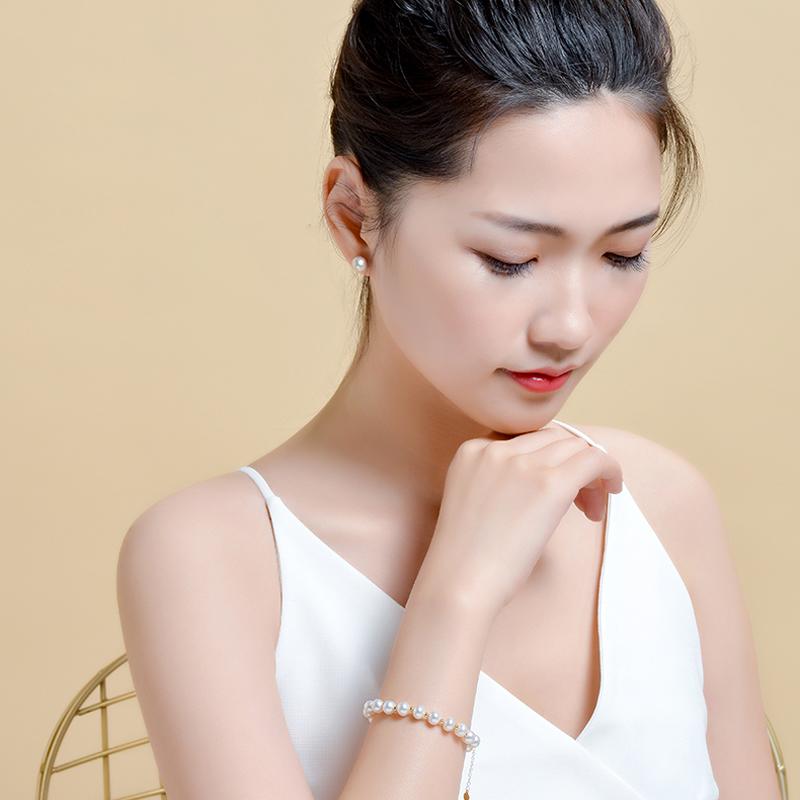 Real Natural Freshwater Pearl Gold Bracelet Woman,Vintage 18k Gold Pearl Bracelet Jewelry Baby Girl Wife Annniversary Gift White