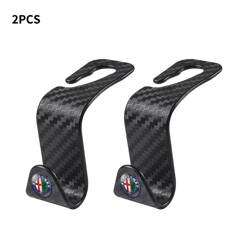 For Alfa Romeo 108 Car Sticker For Alfa Romeo 159 147 1/2/4pcs Car Carbon Fiber Pattern Seat Hook For Alfa Romeo Giulia Giulietta 156 159 147 Mito