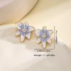 Nidin Summer Fresh Flower Enamel Stud Earrings 6 Colors Choice French Retro Style Cute Floral Ear Jewelry For Women Girls Gifts