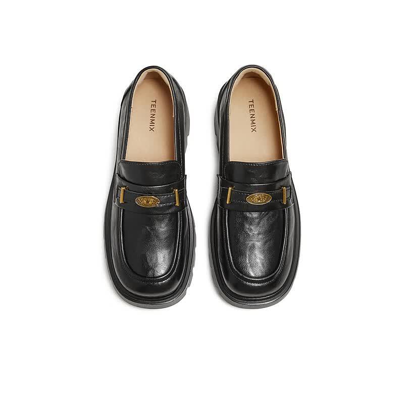 Tianmeiyi Chunky Heel Loafer Shoes