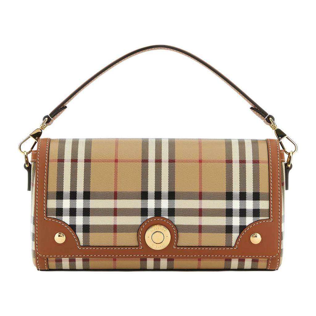 Burberry Vintage Check Leather Top Handle Bag, Luxury Gold-Tone Hardware Convertible Crossbody Handbag for Women, Daily Commute & Evening Out 81097871