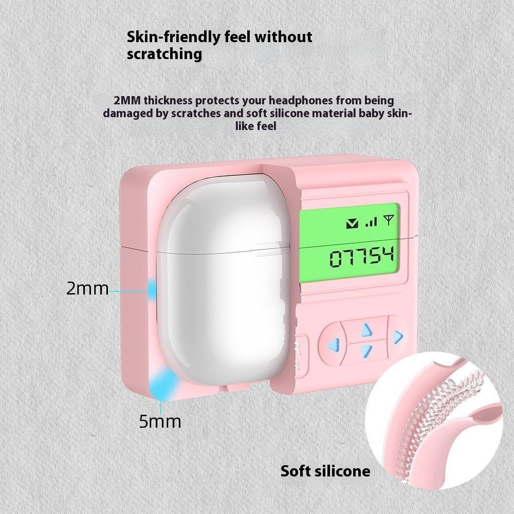 For Apple AirPods Pro 2/AirPods Pro Case Retro Pager Design Silicone Earbuds Protective Cover
