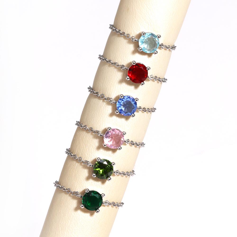 Adjustable Small Round CZ Zircon Rings For Women Gold Silver Color Link Chain Ring Fashion Jewelry for Party Anillos Mujer