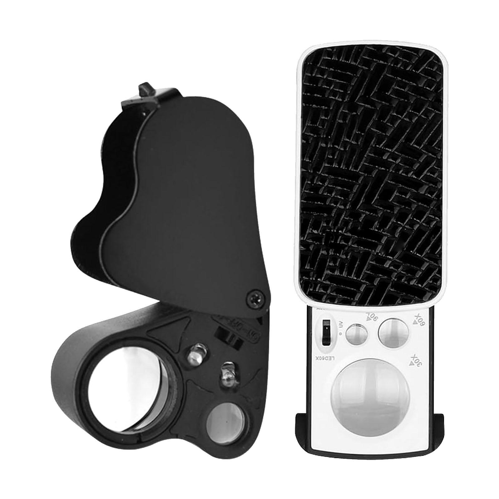 

Set of 2 Professional Jewelers Loupe Pocket Size Magnifying Glasses with High Clarity Lenses Diamond Inspecting Tool