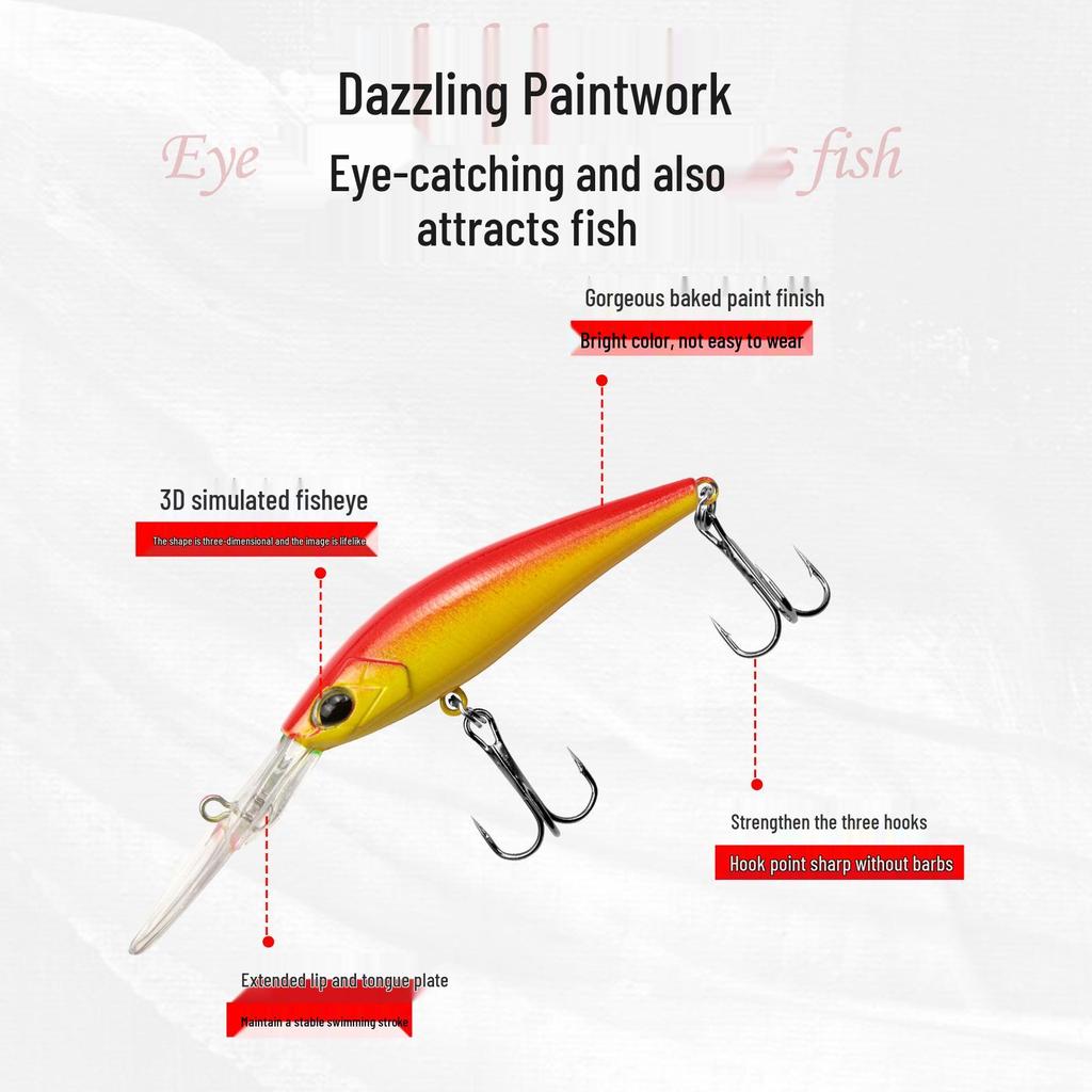 High-Performance Long-Cast Sinking Minnow Lure for Saltwater and Freshwater Fishing - Ideal for Aspius and Bass