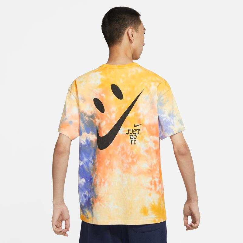 Nike Sportswear Tie-Dye Smiley Print Loose Short-Sleeve T-Shirt Men Tops Orange DX7849-819