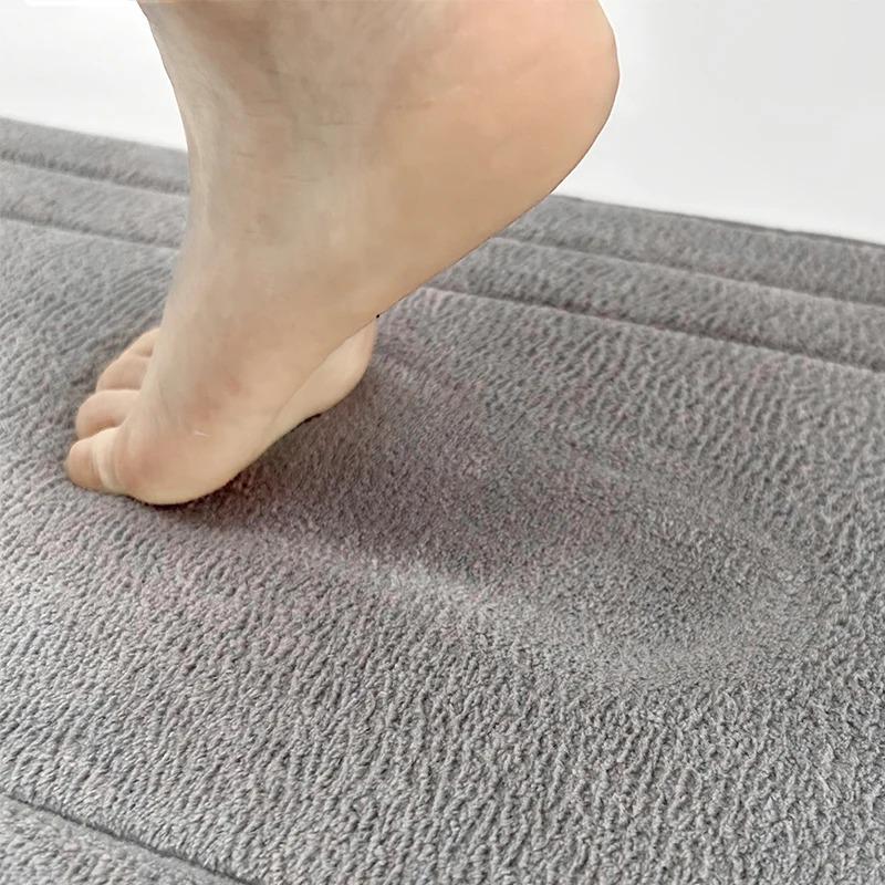 Bathroom Mat Bath Non-slip Carpets In Wash Basin Bathtub Side Floor Rug Shower Room Doormat Memory Foam 3D Pad