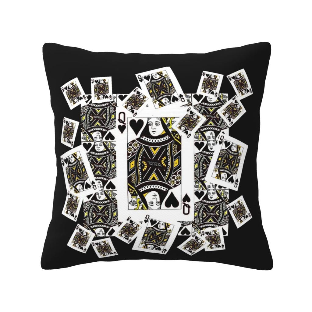 Queen Of Hearts Square Pillowcase Cushion Cover Pillow Case Throw Pillow Cover for Home Bedroom Car