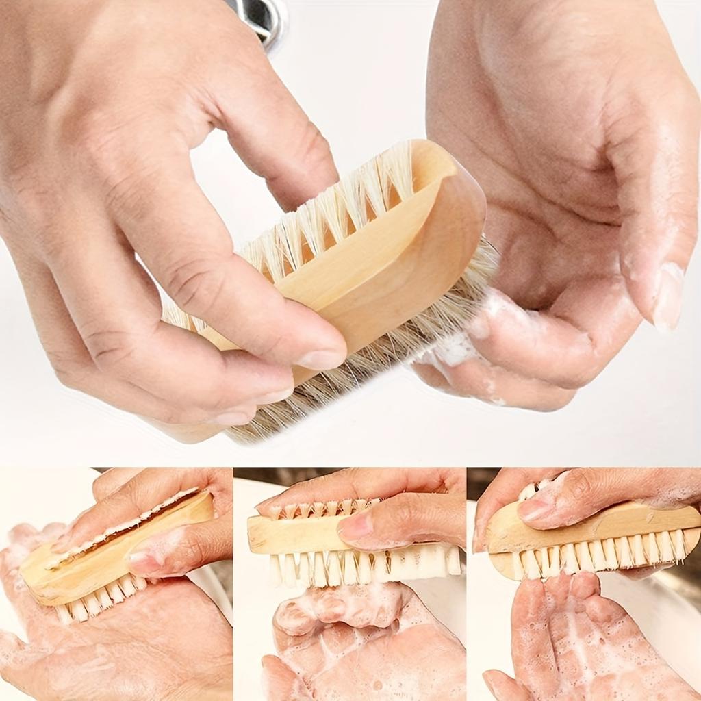 Wooden Nail Brush Two-sided Cleaning Nail Fingernail Brush Nail Scrub Brush for Hand Nails Toes for Hand Nails Toes Multifunctional Cleaning Brush