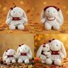 Plush Rabbit Toy For Kids And Adults With Floral Print Dress And Bow Decoration For Girls