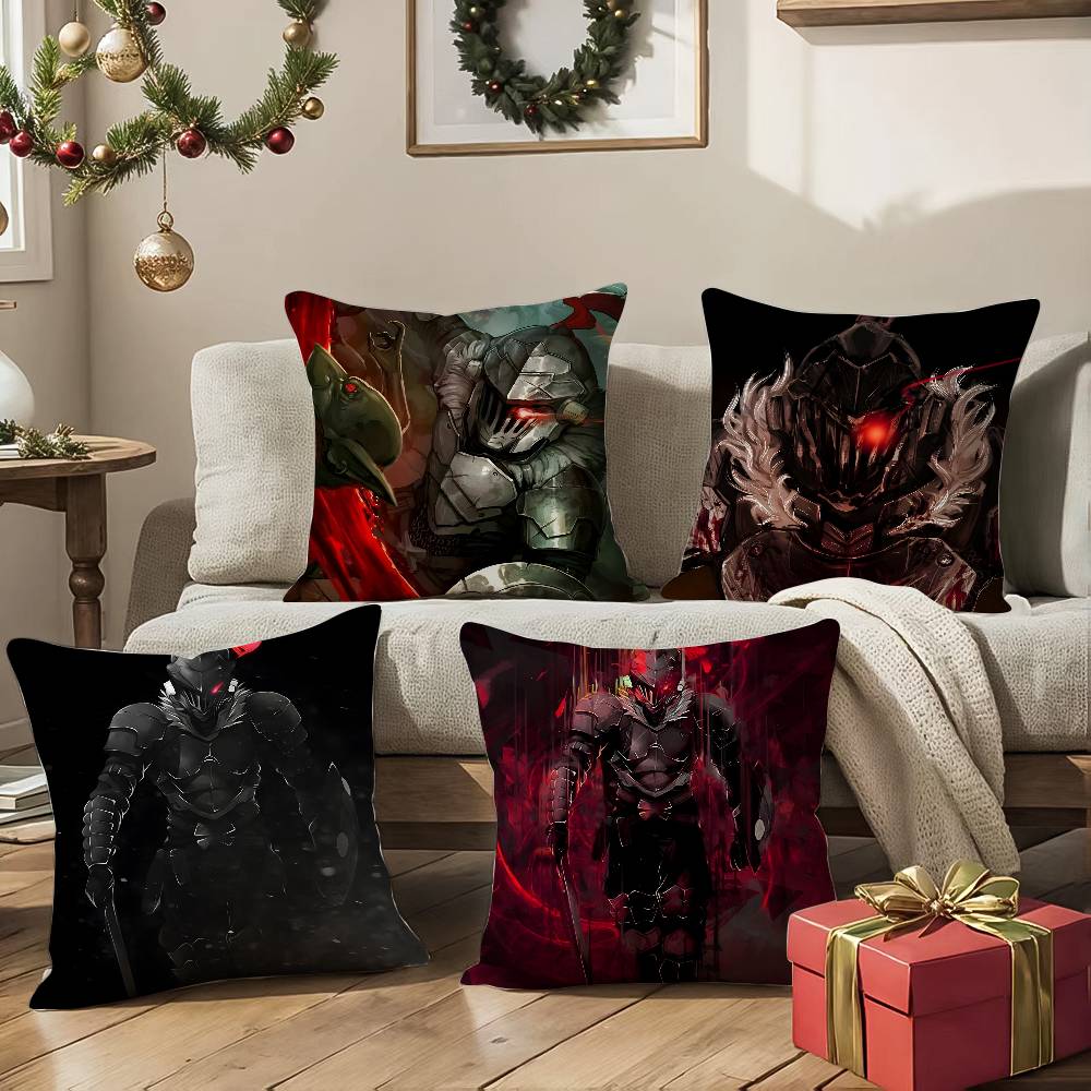 Handsome Anime Goblin Slayer-Cartoon Pillow Case Silky Elegant Comfort Sofa Bed  Invisible Zipper Beach Pillowcase