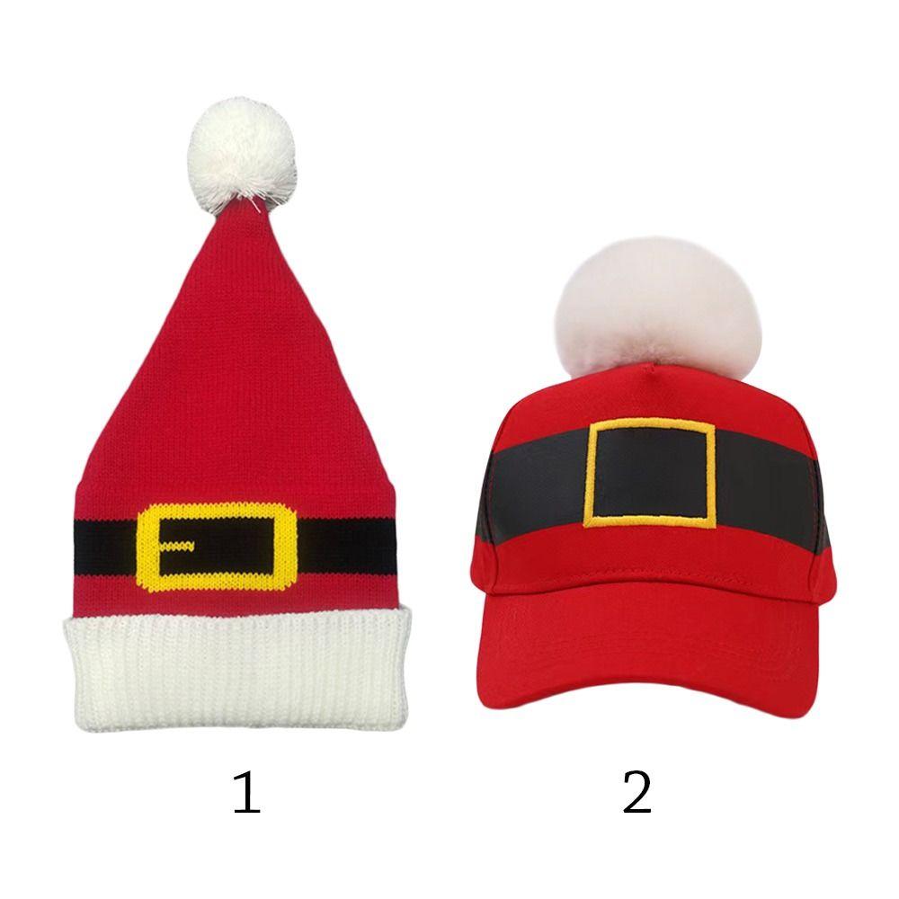 Fashion Fur Pom Poms Christmas Hat Thick Plush Santa Claus Cap Holiday Winter Xmas Gifts for Adults