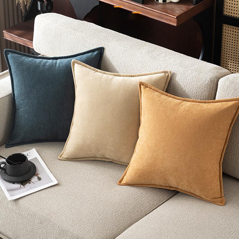 Copricuscini Blu Scuro 45x45CM 18x18Pollici Copricuscini in Ciniglia Decorazione per la Casa per Divano Letto Divano Soggiorno Federa