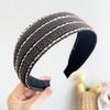 PROLY New Fashion Hair Accessories For Women Wide Side Headband PP Woven Casual Headband Shining Rhinestone Hairband Summer