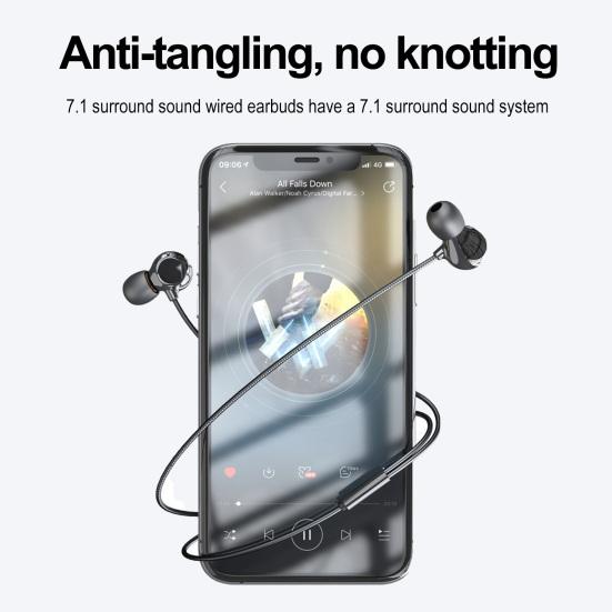 Wired Earphones In-Ear Noise Reduction Deep Bass Headphones with Microphone and Volume Control for Smartphone Laptop Computer